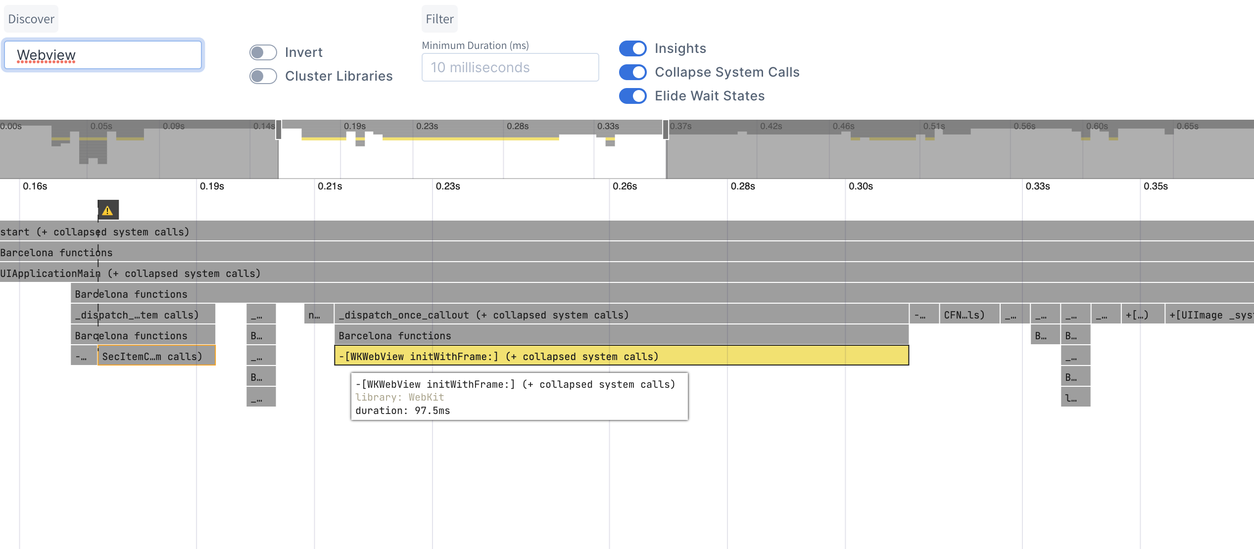 Highlight of WKWebView in Threads' startup